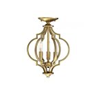 Savoy House Meridian M60055NB 3-Lights 180W Natural Brass Convertible Semi Flush Mount or Chain Pendant