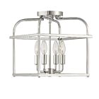 Savoy House Meridian M60061PN 4-Lights 240W Polished Nickel Semi Flush Mount