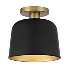 Savoy House Meridian M60067MBKNB 1-Lights 60W Matte Black with Natural Brass Semi Flush Mount