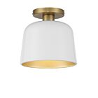 Savoy House Meridian M60067WHNB 1-Lights 60W White with Natural Brass Semi Flush Mount