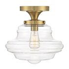 Savoy House Meridian M60069NB 1-Lights 60W Natural Brass Semi Flush Mount