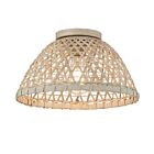 Savoy House Meridian M60073NR 1-Lights 60W Matte Black and Natural Rattan Flush Mount