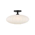 Savoy House M60075MBK 1-Light 60W Matte Black Semi Flush Mount