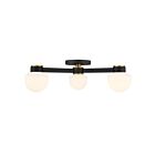 Savoy House M60079MBKNB 3-Lights 180W Matte Black and Natural Brass Semi Flush Mount