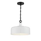 Savoy House Meridian  M70103WHBK 1-Lights 60W White with Black Pendant
