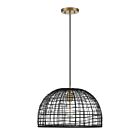 Savoy House Meridian  M70105BRNB 1-Lights 60W Black with Natural Brass Accents Pendant
