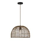 Savoy House Meridian  M70105DR 1-Lights 60W Dark Rattan with a Dark Brown Socket Pendant