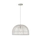 Savoy House Meridian  M70105WR 1-Lights 60W White Rattan with a White Socket Pendant