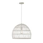 Savoy House Meridian  M70106WR 1-Lights 60W White Rattan with a White Socket Pendant