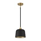 Savoy House Meridian  M70118MBKNB 1-Lights 60W Matte Black with Natural Brass Pendant