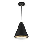 Savoy House Meridian M70122MBKNB 1-Lights 60W Matte Black with Natural Brass Pendant