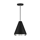 Savoy House Meridian  M70122MBKPN 1-Lights 60W Matte Black with Polished Nickel Pendant