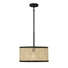 Savoy House Meridian  M7018MBK 1-Lights 60W Natural Cane with Matte Black Pendant