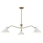 Savoy House Meridian  M7019WHNB 3-Lights 180W White with Natural Brass Pendant