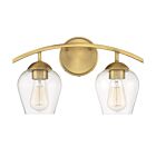 Savoy House Meridian M80031NB 2-Lights 120W Natural Brass Vanity Light