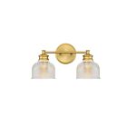 Savoy House Meridian M80034NB 2-Lights 120W Natural Brass Vanity Light