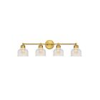 Savoy House Meridian M80036NB 4-Lights 240W Natural Brass Vanity Light