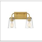 Savoy House Meridian M80043NB 2-Lights 120W Natural Brass Vanity Light