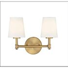Savoy House Meridian M80050NB 2-Lights 120W Natural Brass Vanity Light
