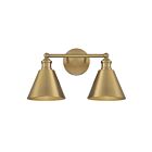 Savoy House Meridian M80063NB 2-Lights 120W Natural Brass Vanity Light