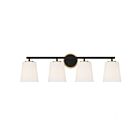 Savoy House Meridian M80079MBKNB 4-Lights 240W Matte Black and Natural Brass Vanity Light