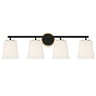 Savoy House Meridian M80079MBKNB 4-Lights 240W Matte Black and Natural Brass Vanity Light