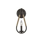 Savoy House Meridian M90002RN 1-Light Rusty Nail with Rope Wall Sconce