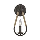 Savoy House Meridian M90002RN 1-Light Rusty Nail with Rope Wall Sconce