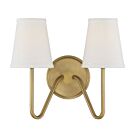 Savoy House Meridian M90055NB 2-Lights Natural Brass Wall Sconce