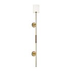 Savoy House Meridian M90063NB 1-Light Natural Brass with Leather Accent Wall Sconce