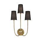 Savoy House Meridian M90065NB 3-Lights Natural Brass Wall Sconce