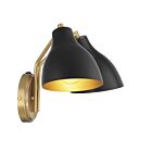 Savoy House Meridian M90075MBKNB 2-Lights Matte Black with Natural Brass Wall Sconce