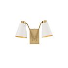 Savoy House Meridian M90076WHNB 2-Lights White with Natural Brass Wall Sconce