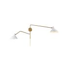 Savoy House Meridian M90088WHNB 2-Lights White with Natural Brass Wall Sconce