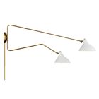 Savoy House Meridian M90088WHNB 2-Lights White with Natural Brass Wall Sconce