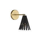 Savoy House Meridian M90103MBKNB 1-Light Matte Black and Natural Brass Wall Sconce