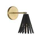 Savoy House Meridian M90103MBKNB 1-Light Matte Black and Natural Brass Wall Sconce
