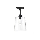 Savoy House Meridian M60010MBK 1-Lights 60W Matte Black Semi Flush Mount