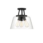 Savoy House Essentials 6-1024-3-89 Calhoun 3-Lights 180W Matte Black Semi Flush Mount