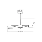 Sonneman 2033.25W 3-Lights 9W Satin Black LED Chandelier