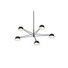 Sonneman 2035.25 5-Lights 9W Satin Black LED Chandelier
