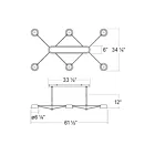 Sonneman 2036.25K 6-Lights 9W Satin Black LED Chandelier