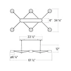Sonneman 2036.73 6-Lights 9W Oxide Red LED Chandelier