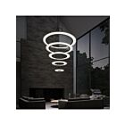 Sonneman 2078.16 5 Lights Bright Satin Aluminum 60W Arctic Rings LED Ring Pendant