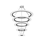 Sonneman 2078.25 5 Lights Satin Black 60W Arctic Rings LED Ring Pendant