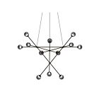 Sonneman 2082.37K 12 Lights Polished Black Nickel 30W Proton Alpha Pendant