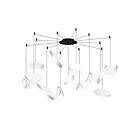 Sonneman 2907.25W 13 Lights Satin White Shade 50W Papillons LED Pendant