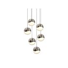 Sonneman 2915.13-LRG 6 Lights Satin Nickel 33W Grapes LED Pendant