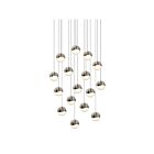 Sonneman 2923.13-MED 16 Lights Satin Nickel 64W Grapes LED Pendant