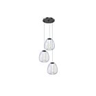 Sonneman 3074.25 3 Lights Satin Black 30W Mela LED Pendant